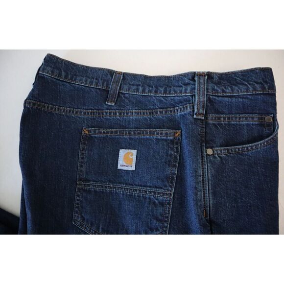 Carhartt BD4942-M Men's Sz 44x30 Blue Relaxed Fit Flannel Lined 5-Pocket Jeans - Picture 8 of 11